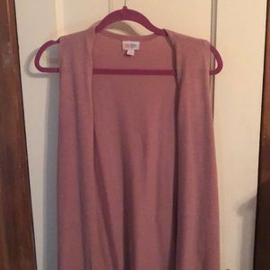 Joy Sleeveless Duster Cardigan Blush Pink